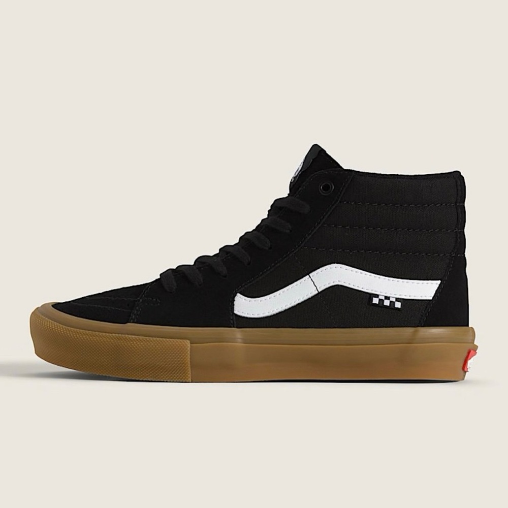 Vans Black White High-Top Skate Sneakers with Gum Sole - Picture 2 of 15
